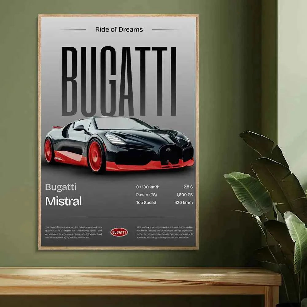Luxury supercar wall art collection featuring Ferrari, Lamborghini, McLaren, Dodge, Audi, Supra, Pagani, and GTR posters — sleek modern canvas decor for car lovers.