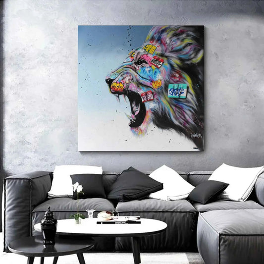 Graffiti Lion Canvas Art