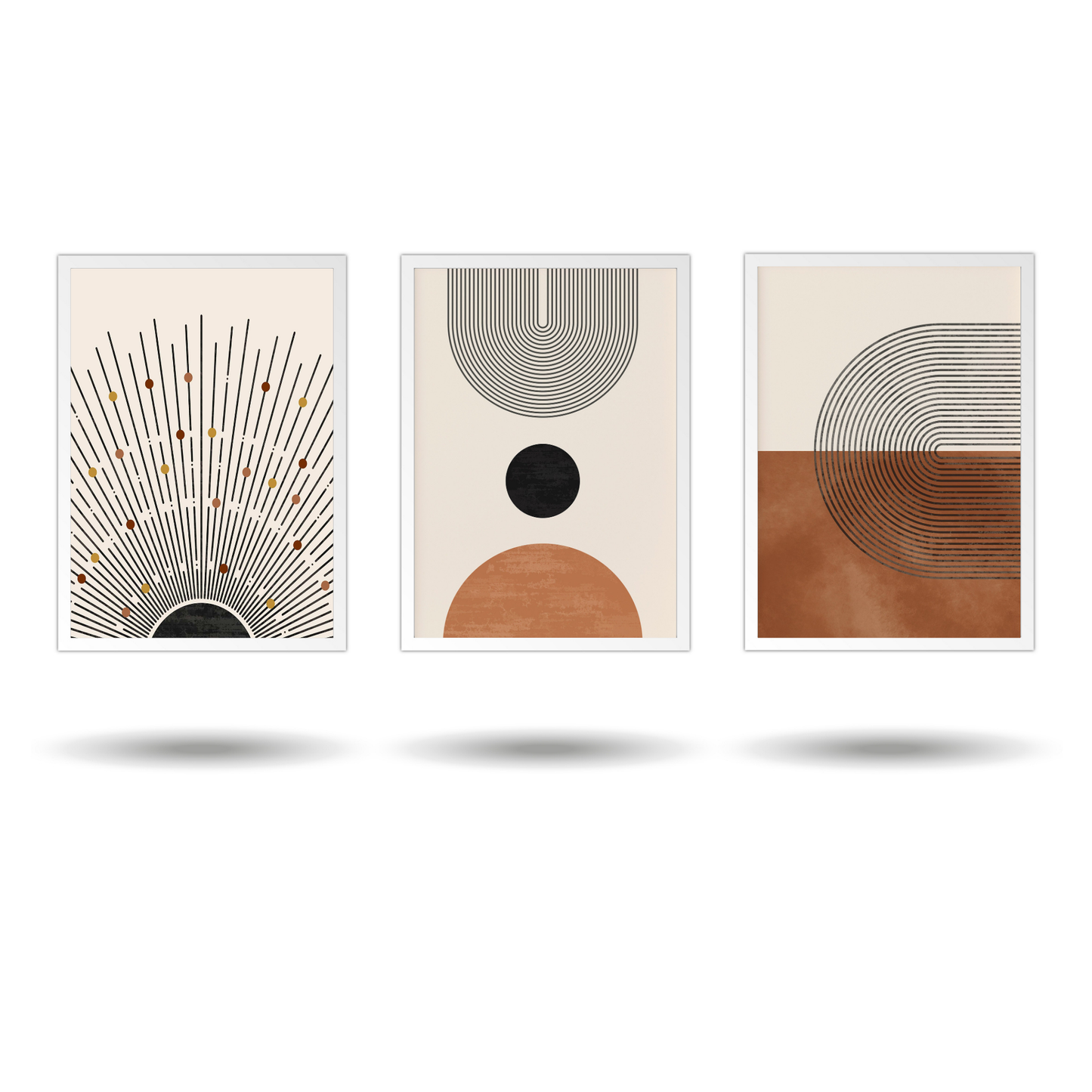 Modern Boho Wall Art Set – Minimalist Geometric Canvas Prints - Mycanvart