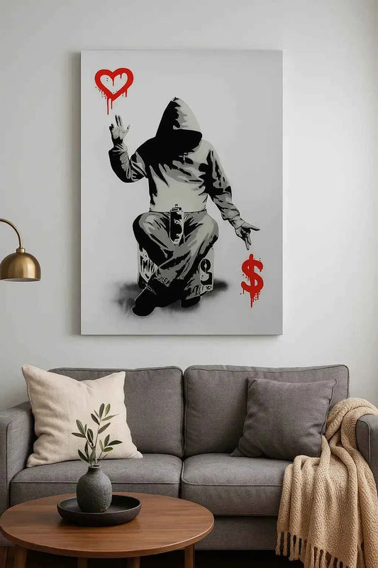 Banksy graffiti art - Hooded Figure