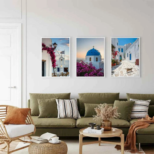 Set of 3 Santorini Wall Art