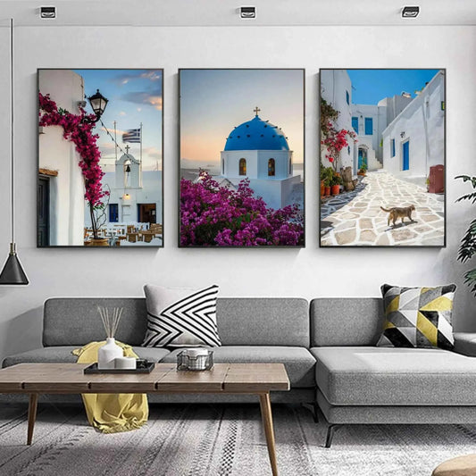 Set of 3 Santorini Wall Art