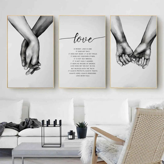 Love Quote Wall Art Set of 3