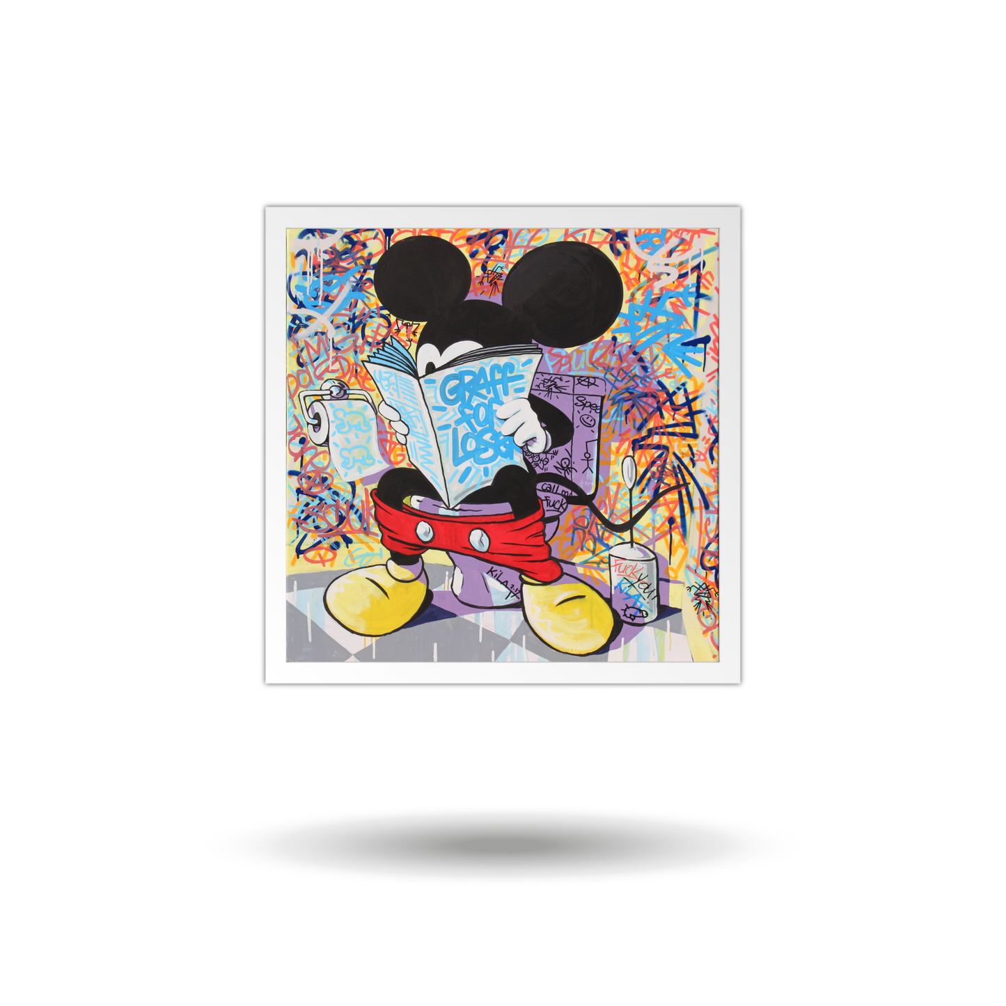 Graffiti Mickey Mouse Canvas Wall Art –Graffiti Inspired Wall Art for Modern Interiors - Mycanvart