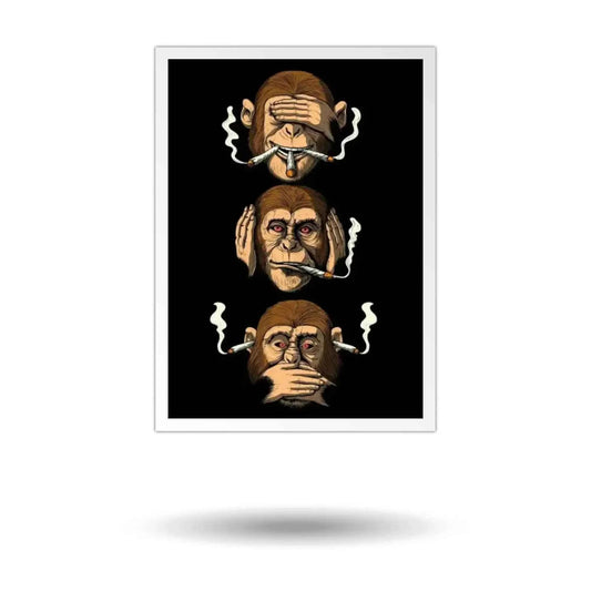 Funny 3 Wise Monkeys Canvas Print