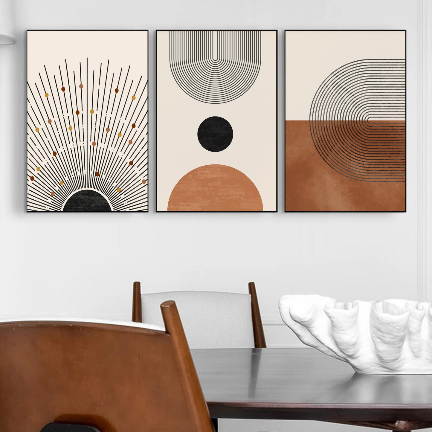 Modern Boho Wall Art Set – Minimalist Geometric Canvas Prints - Mycanvart