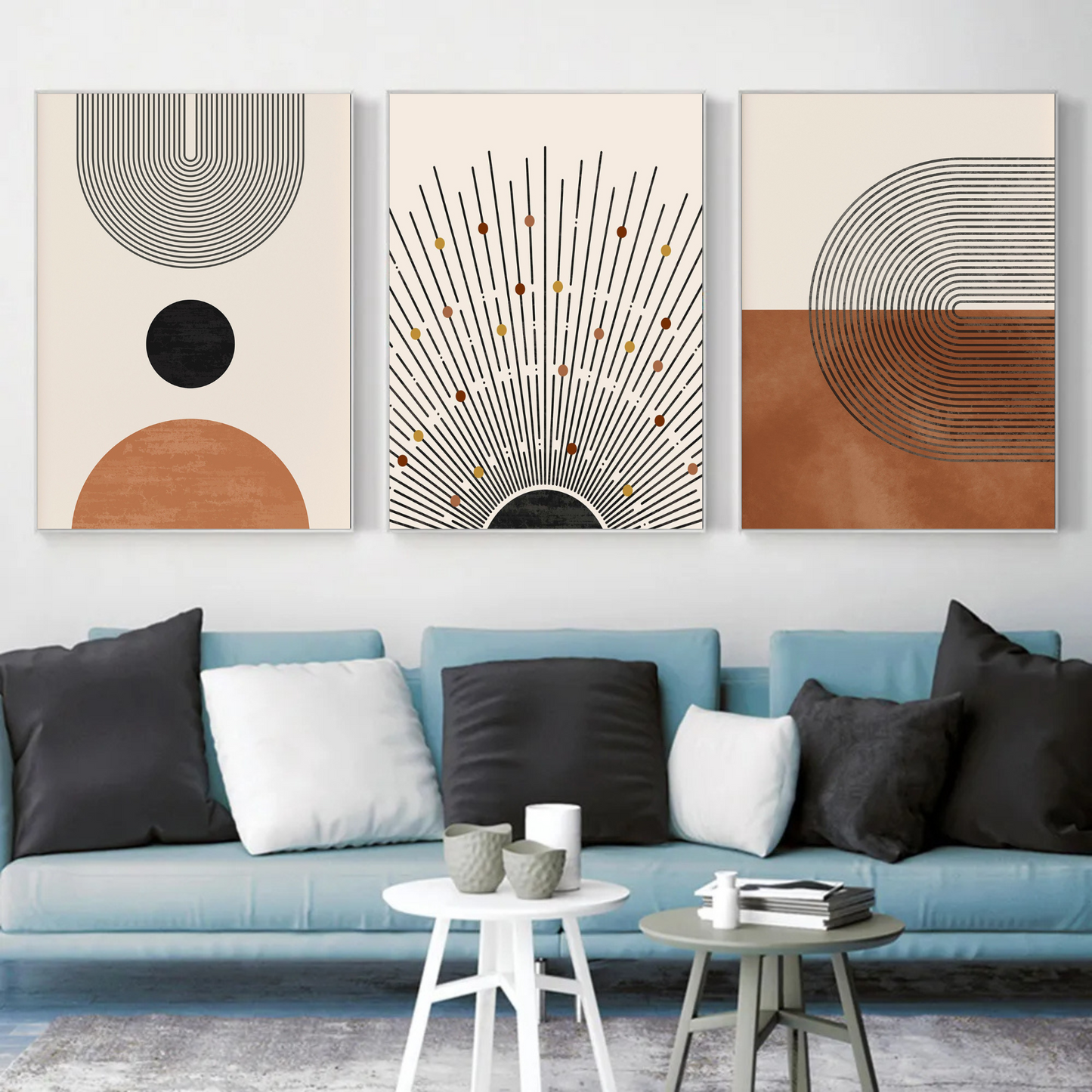 Modern Boho Wall Art Set – Minimalist Geometric Canvas Prints - Mycanvart