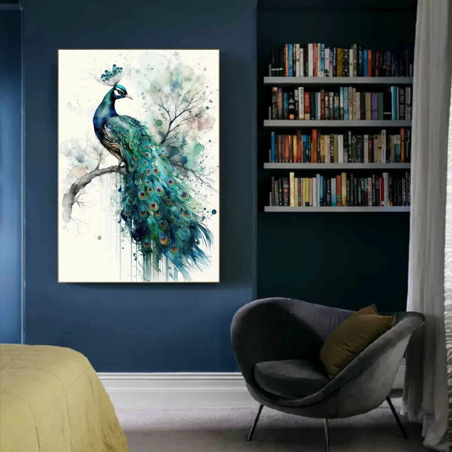 Peacock Artwork Painting for Luxury Home Decor - Mycanvart