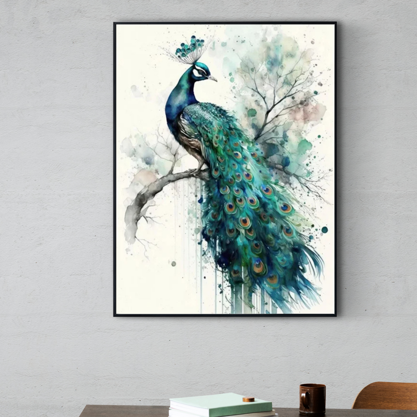 Peacock Artwork Painting for Luxury Home Decor - Mycanvart