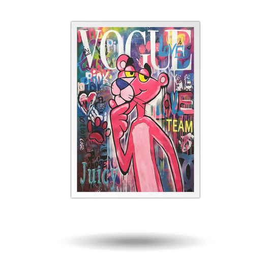 Vogue Pink Panther Wall Art - Trendy Pop Art Decor