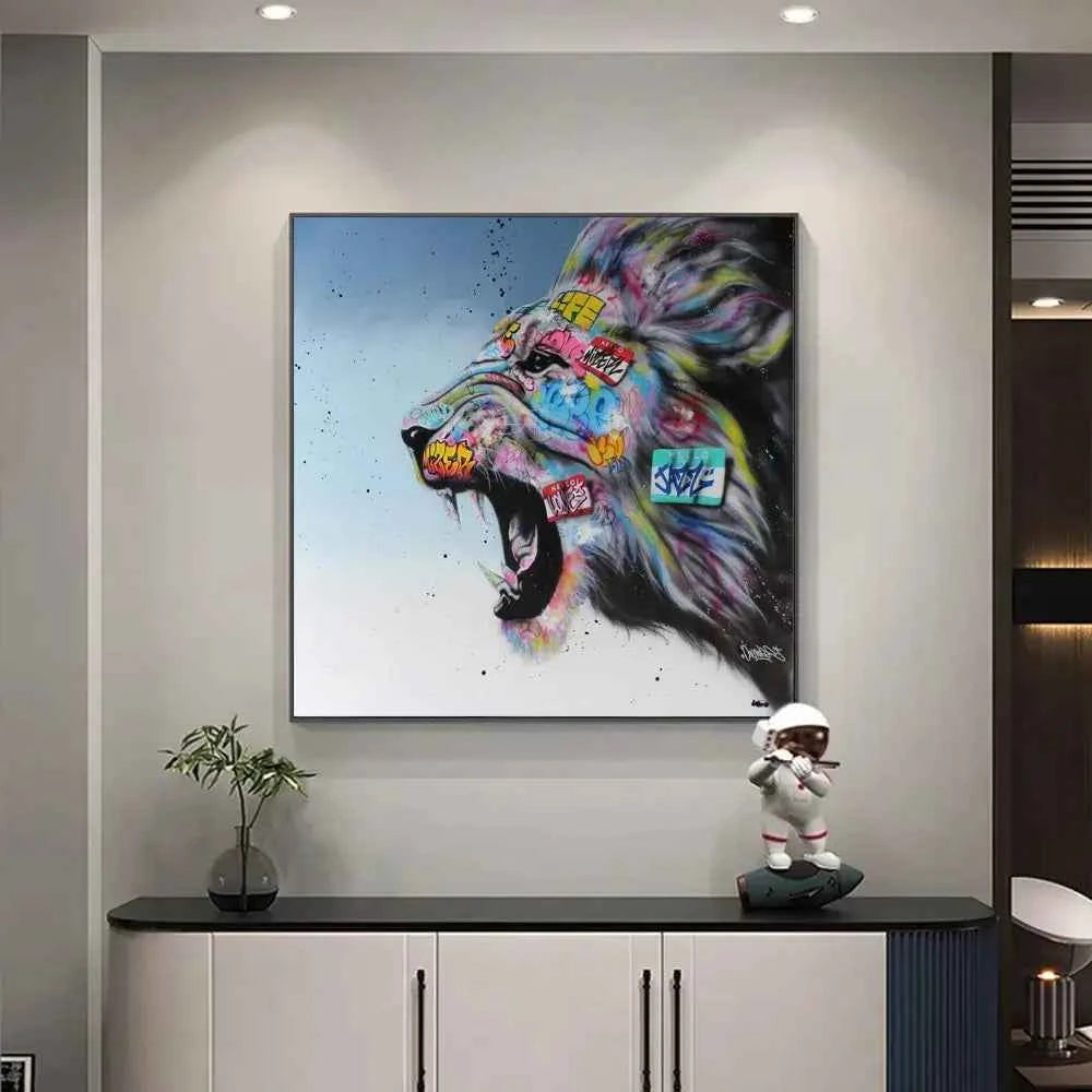 Graffiti Lion Canvas Art