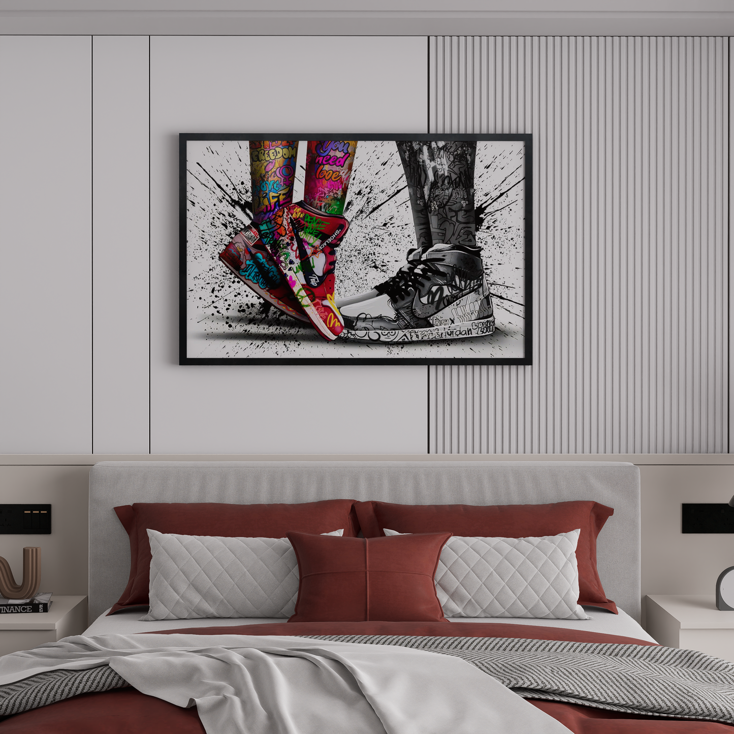 Sneaker Graffiti Canvas - Urban Street Art Print