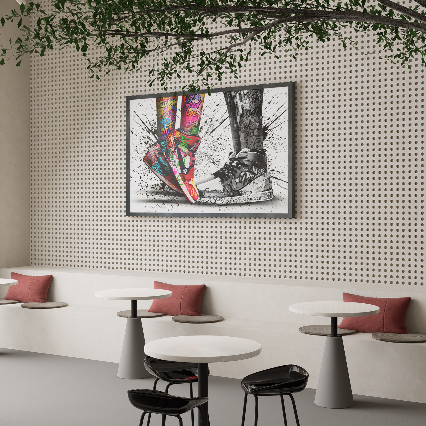 Sneaker Graffiti Canvas - Urban Street Art Print