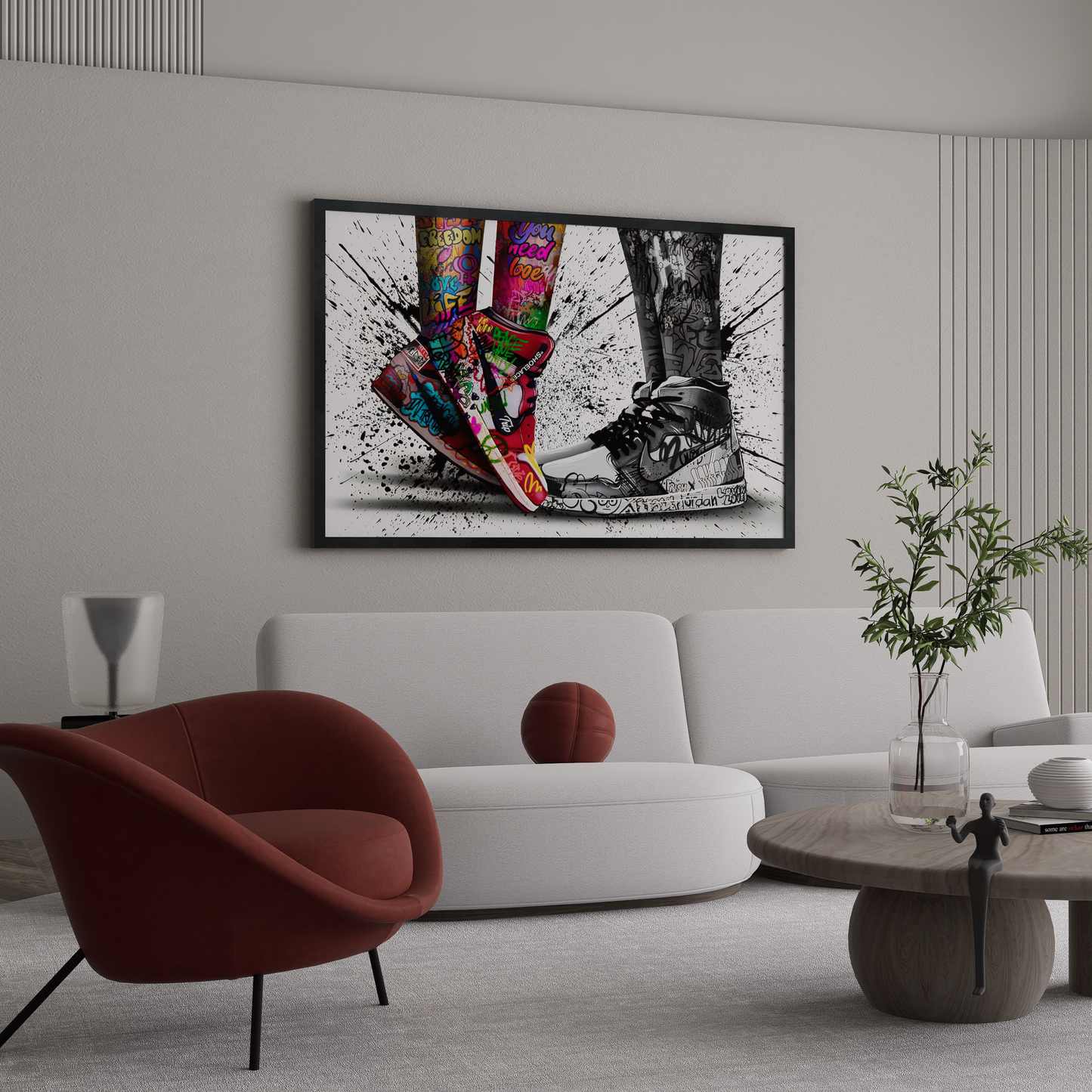 Sneaker Graffiti Canvas - Urban Street Art Print