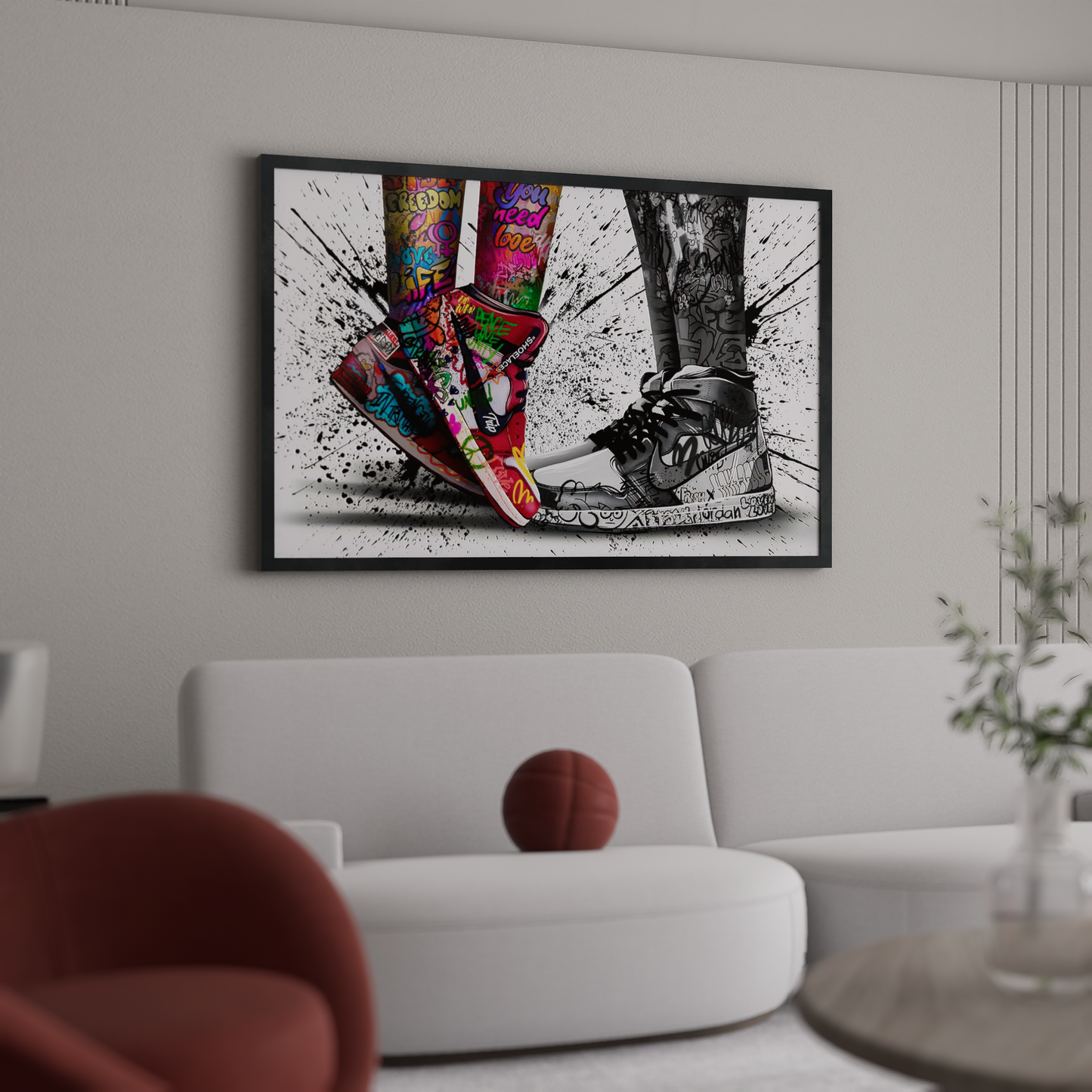 Sneaker Graffiti Canvas - Urban Street Art Print