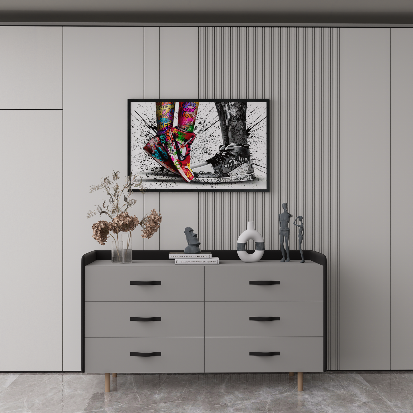 Sneaker Graffiti Canvas - Urban Street Art Print