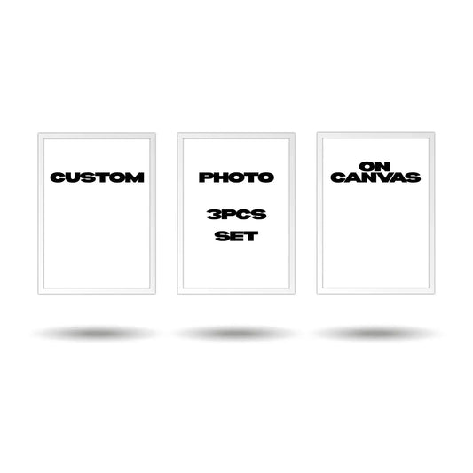 Unique personalized photo canvas wall art, 3-panel set for stylish interiors