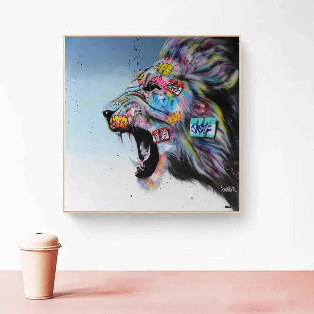 Graffiti Lion Canvas Art