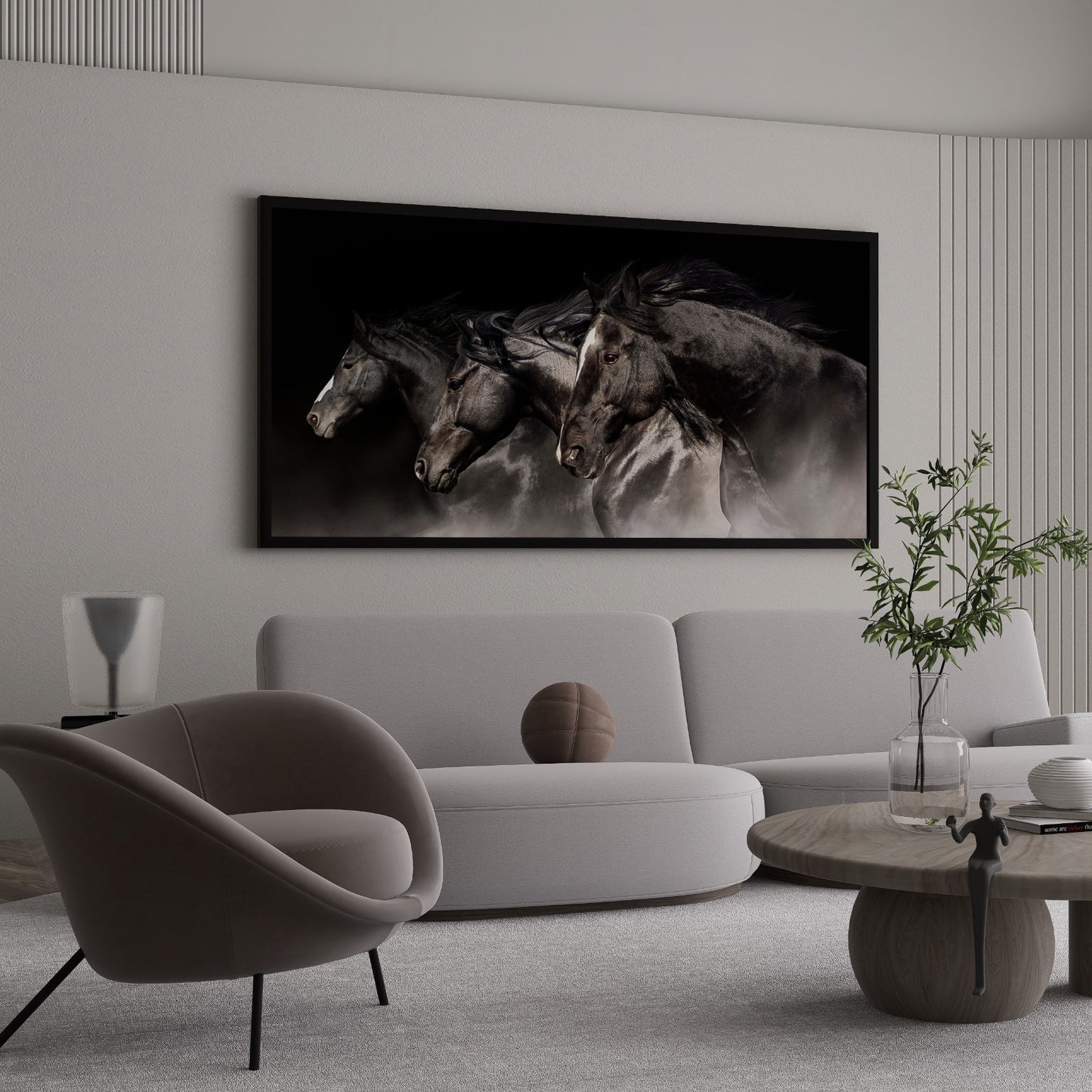 Horse Canvas Wall Art – Large Abstract Horse Painting for Living Room
