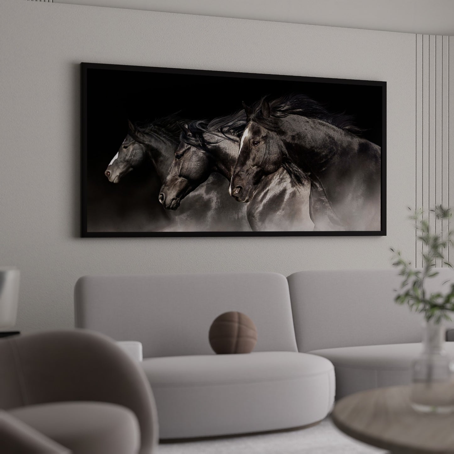 Horse Canvas Wall Art – Large Abstract Horse Painting for Living Room