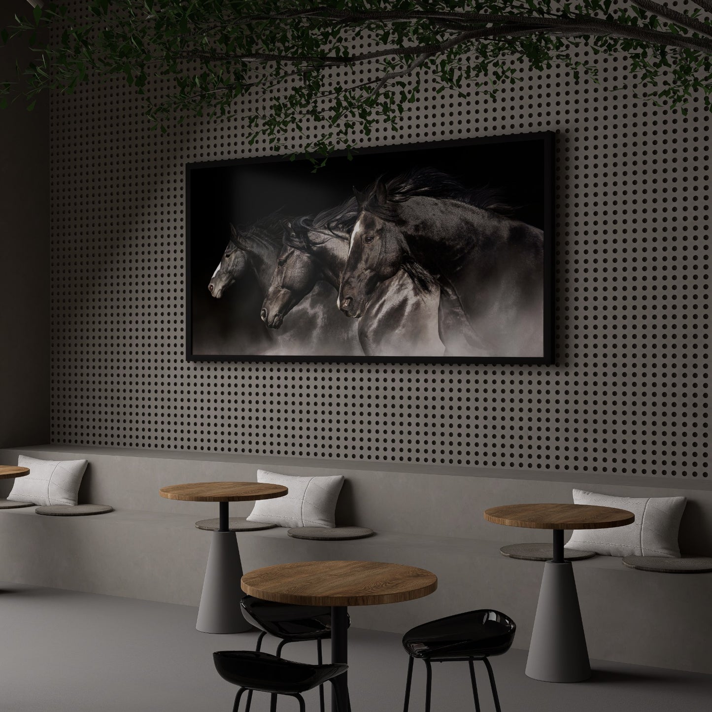 Horse Canvas Wall Art – Large Abstract Horse Painting for Living Room