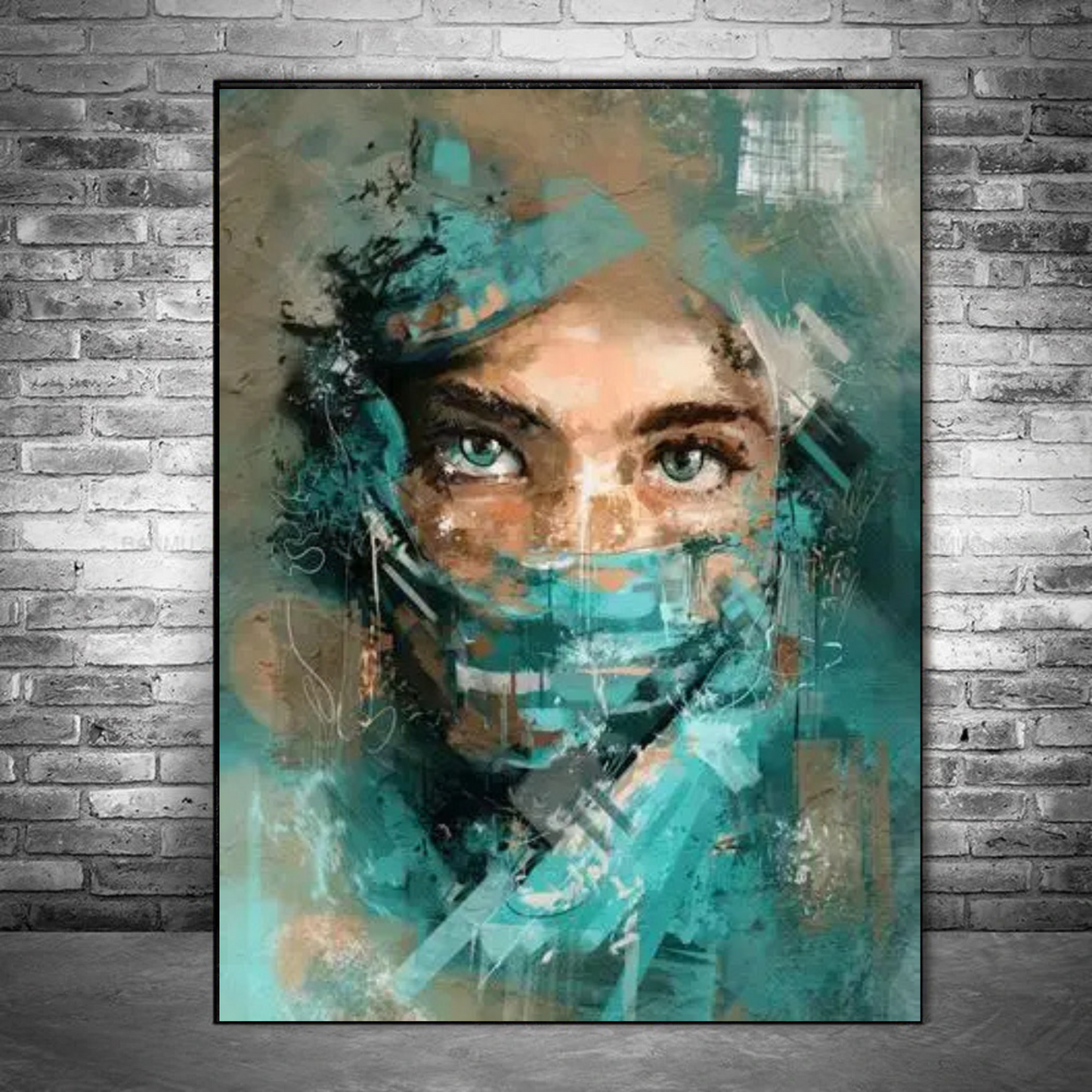 Beautiful Green Eyes Girl - High Quality Wall Art Canvas - Mycanvart