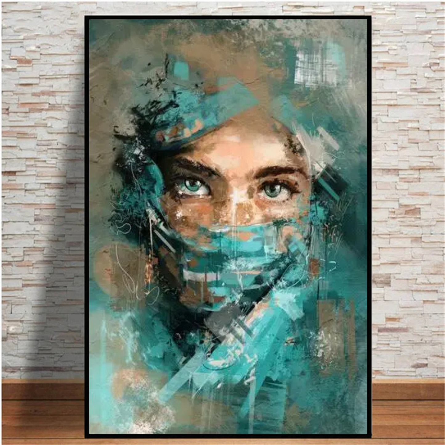 Beautiful Green Eyes Girl - High Quality Wall Art Canvas - Mycanvart