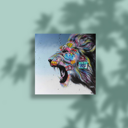 Abstract Graffiti Art Prints Lion Head Roaring Canvas Painting On Wall Decor Street Art Animal Posters For Living Room