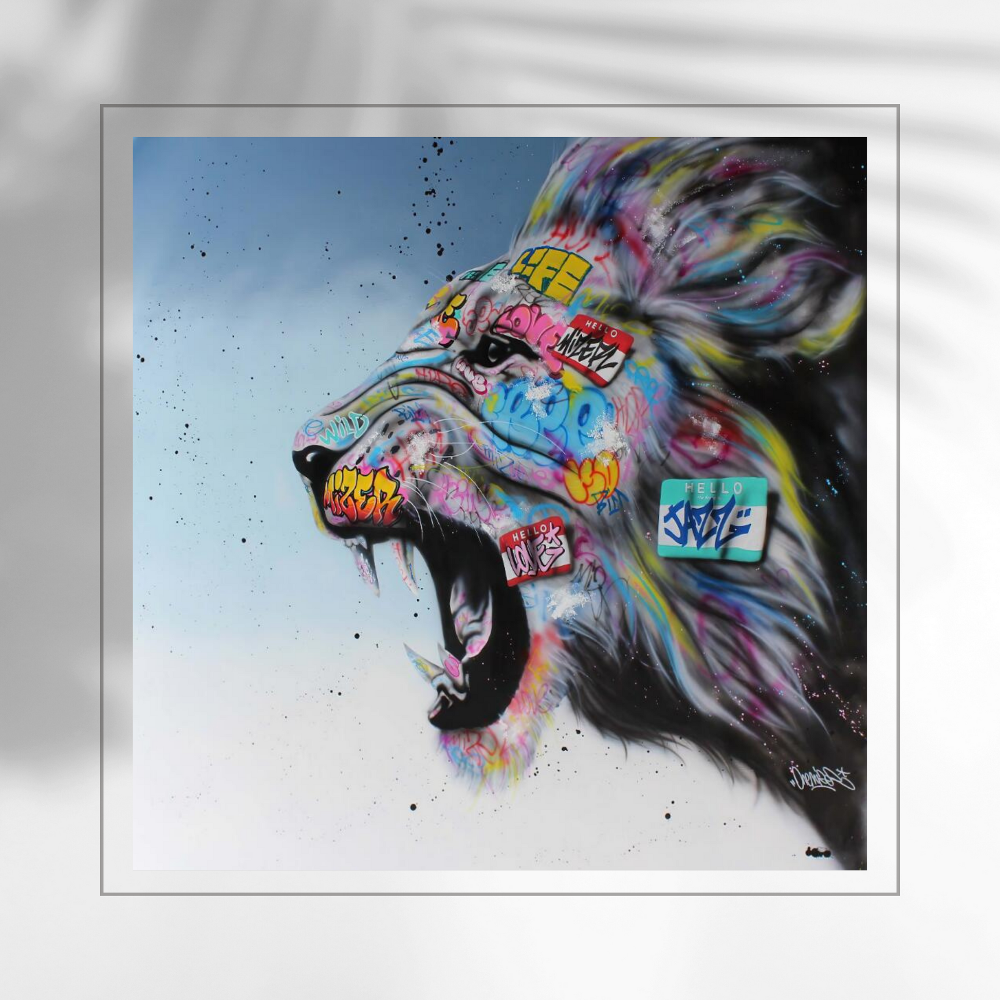 Abstract Graffiti Art Prints Lion Head Roaring Canvas Painting On Wall Decor Street Art Animal Posters For Living Room