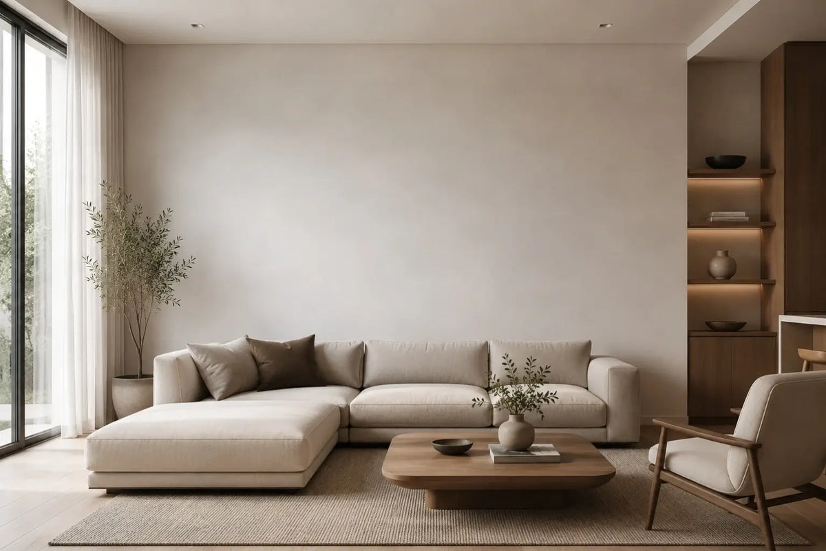 Image of a Living Room with Empty wall - Wall Art canvas -  Before Wall Art -  MyCanvart