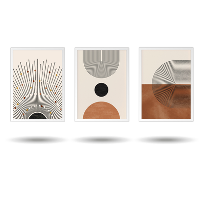 Modern Boho Wall Art Set – Minimalist Geometric Canvas Prints - Mycanvart 