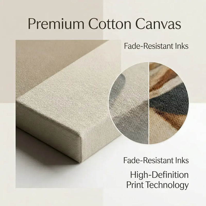 Premium cotton canvas with fade-resistant inks and high-definition print technology