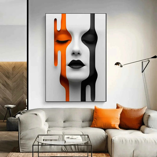 Abstract Face Drip Wall Art