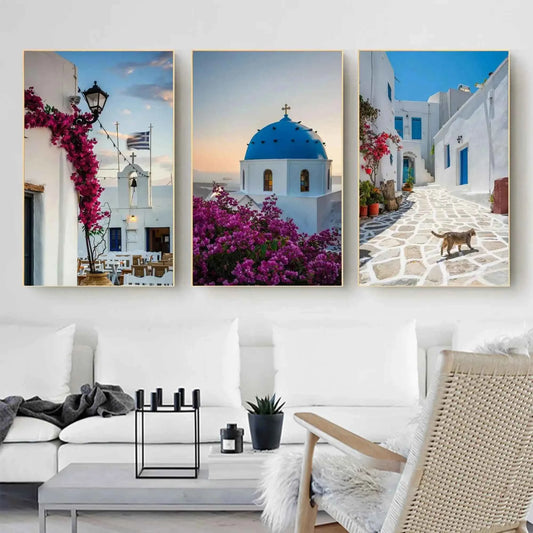 Set of 3 Santorini Wall Art