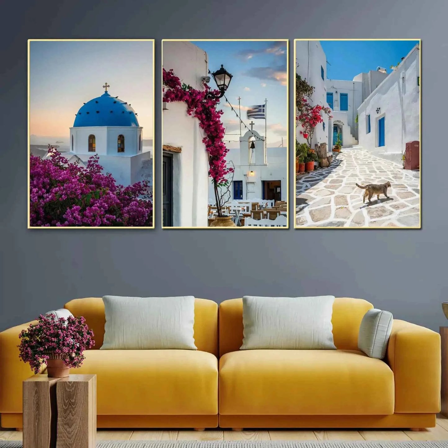 Set of 3 Santorini Wall Art