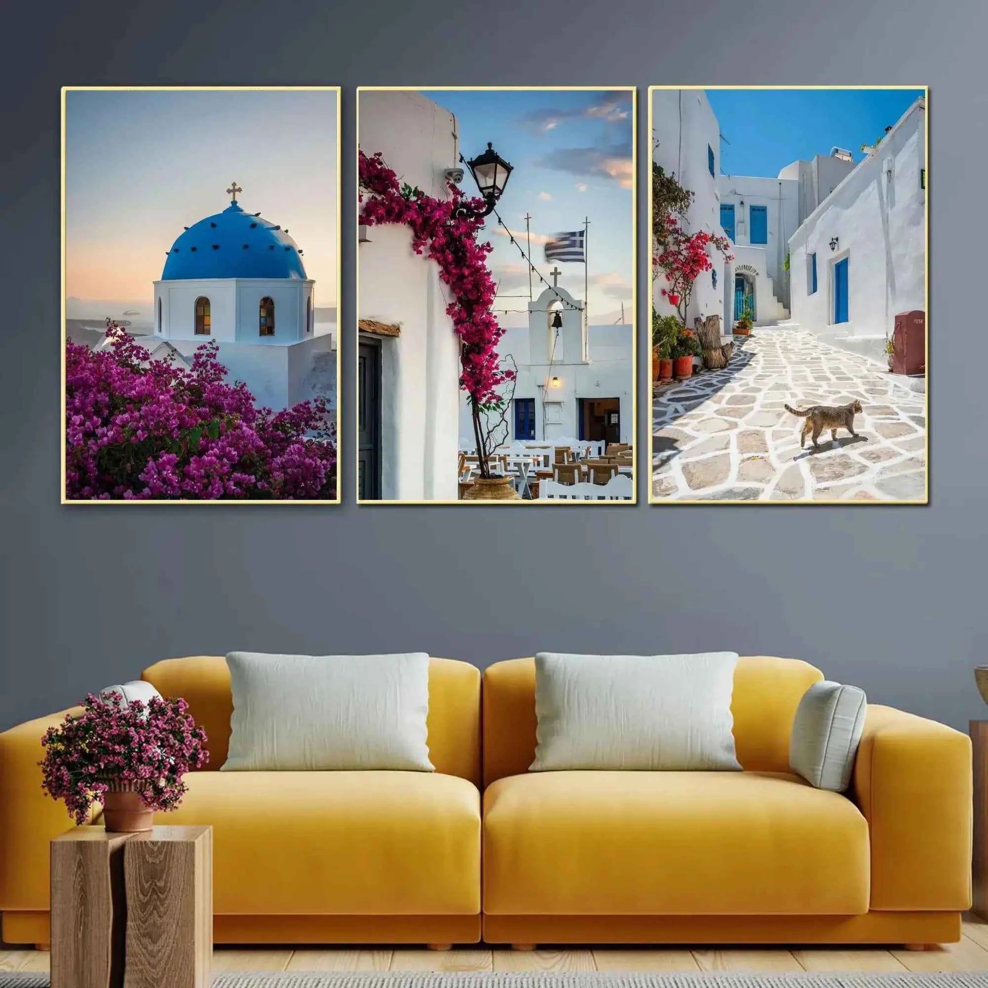 Set of 3 Santorini Wall Art