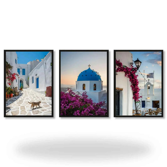 Set of 3 Santorini Wall Art