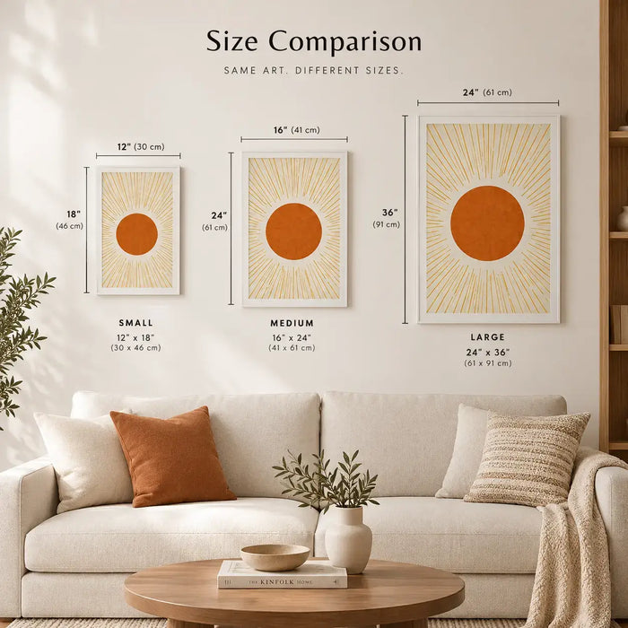 Size wall Art in a room | Mycanvart