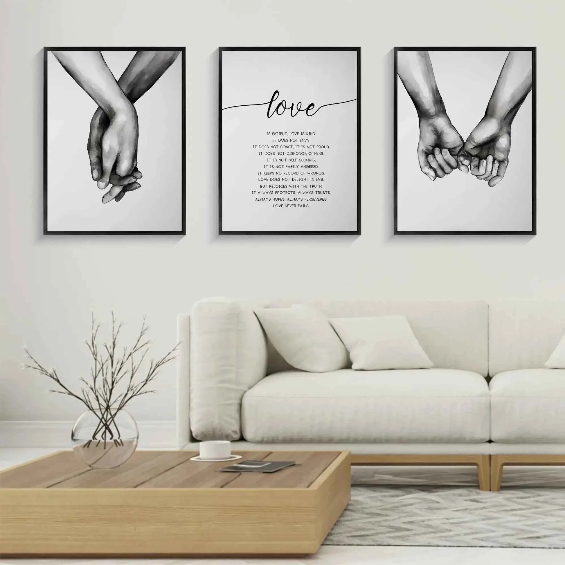 Love Quote Wall Art Set of 3