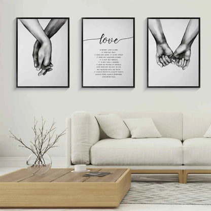 Love Quote Wall Art Set of 3