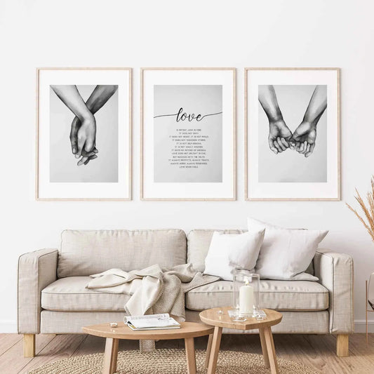 Love Quote Wall Art Set of 3
