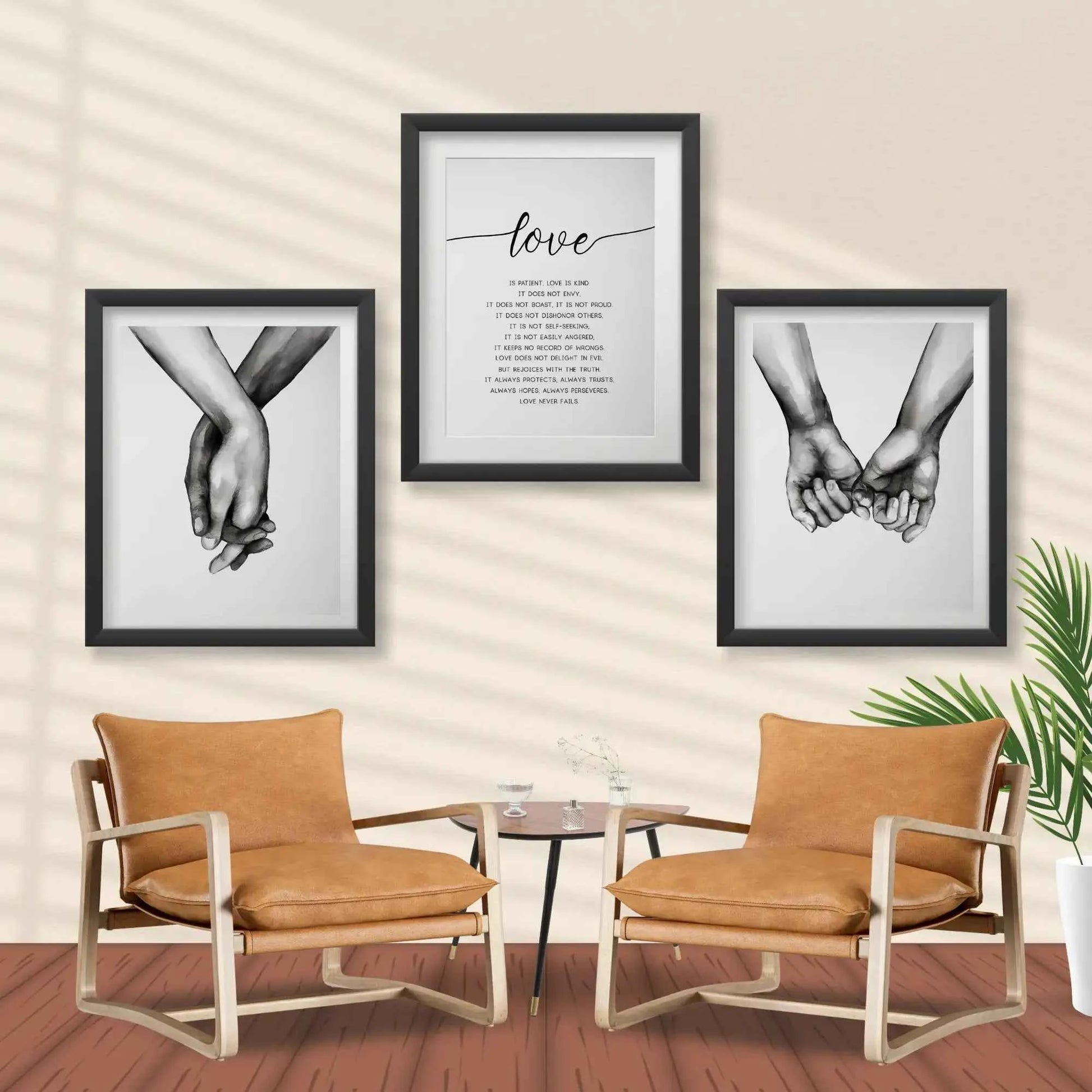 Love Quote Wall Art Set of 3