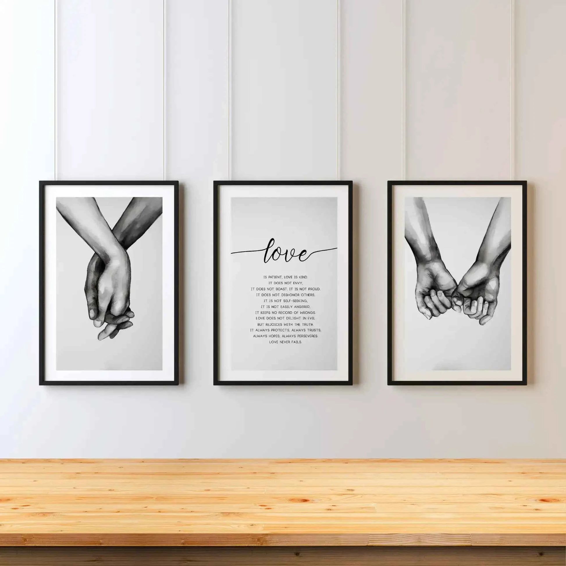 Love Quote Wall Art Set of 3