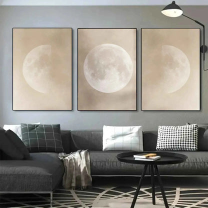 Moon Phase Triptych Wall Art