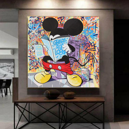 Graffiti Mickey Mouse Canvas Wall Art –Graffiti Inspired Wall Art for Modern Interiors - Mycanvart 