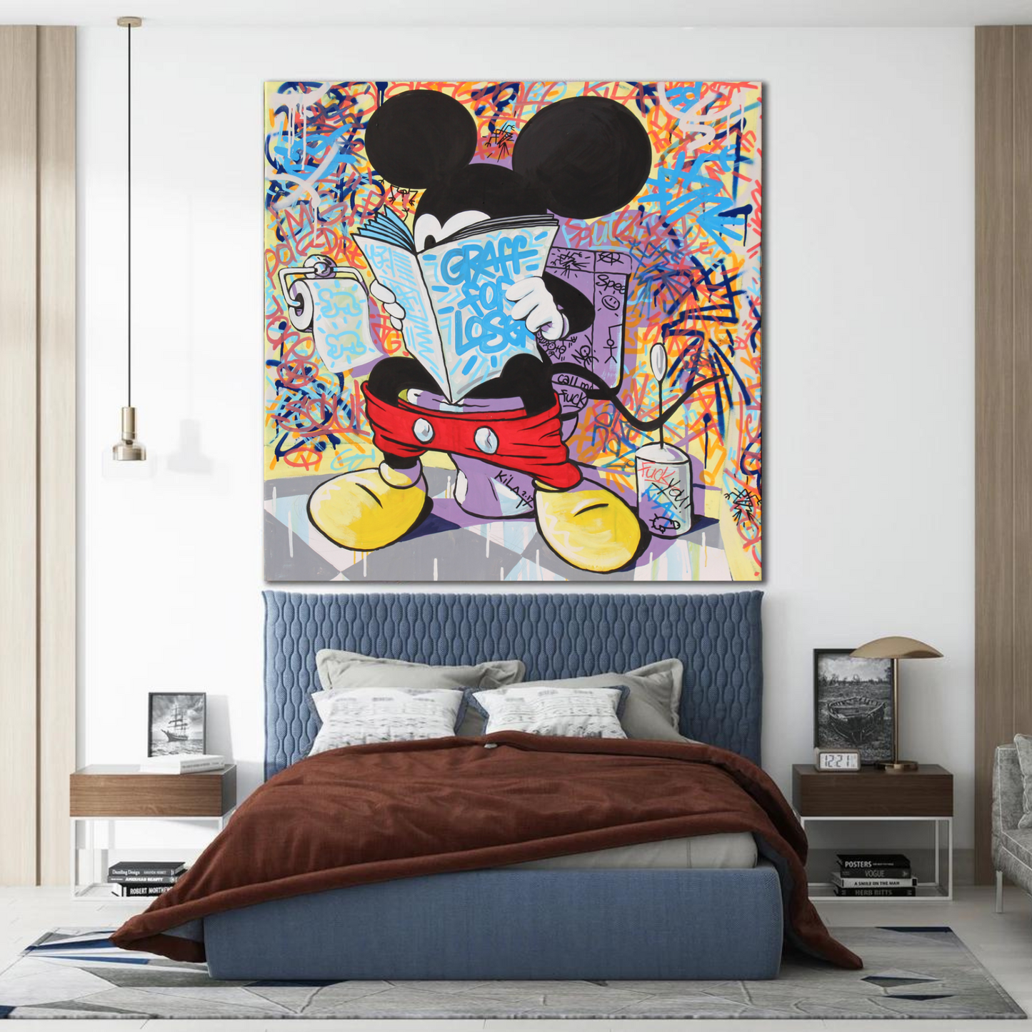 Graffiti Mickey Mouse Canvas Wall Art –Graffiti Inspired Wall Art for Modern Interiors - Mycanvart 