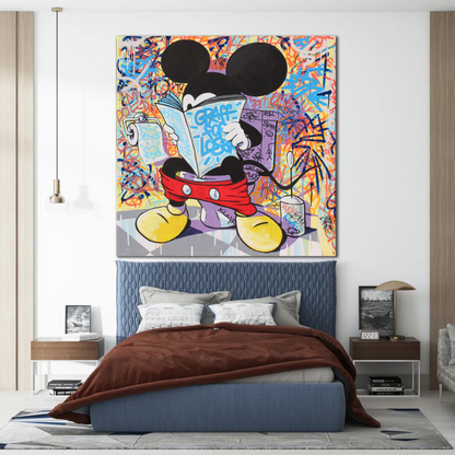 Graffiti Mickey Mouse Canvas Wall Art –Graffiti Inspired Wall Art for Modern Interiors - Mycanvart 