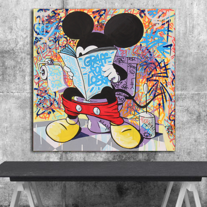 Graffiti Mickey Mouse Canvas Wall Art –Graffiti Inspired Wall Art for Modern Interiors - Mycanvart 