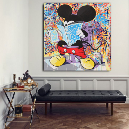 Graffiti Mickey Mouse Canvas Wall Art –Graffiti Inspired Wall Art for Modern Interiors - Mycanvart 