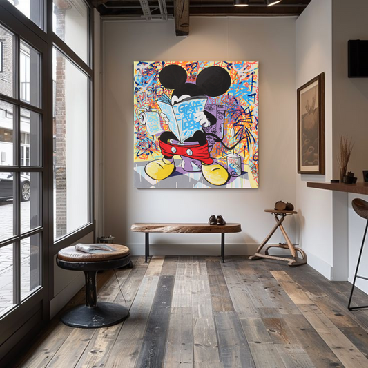 Graffiti Mickey Mouse Canvas Wall Art –Graffiti Inspired Wall Art for Modern Interiors - Mycanvart 
